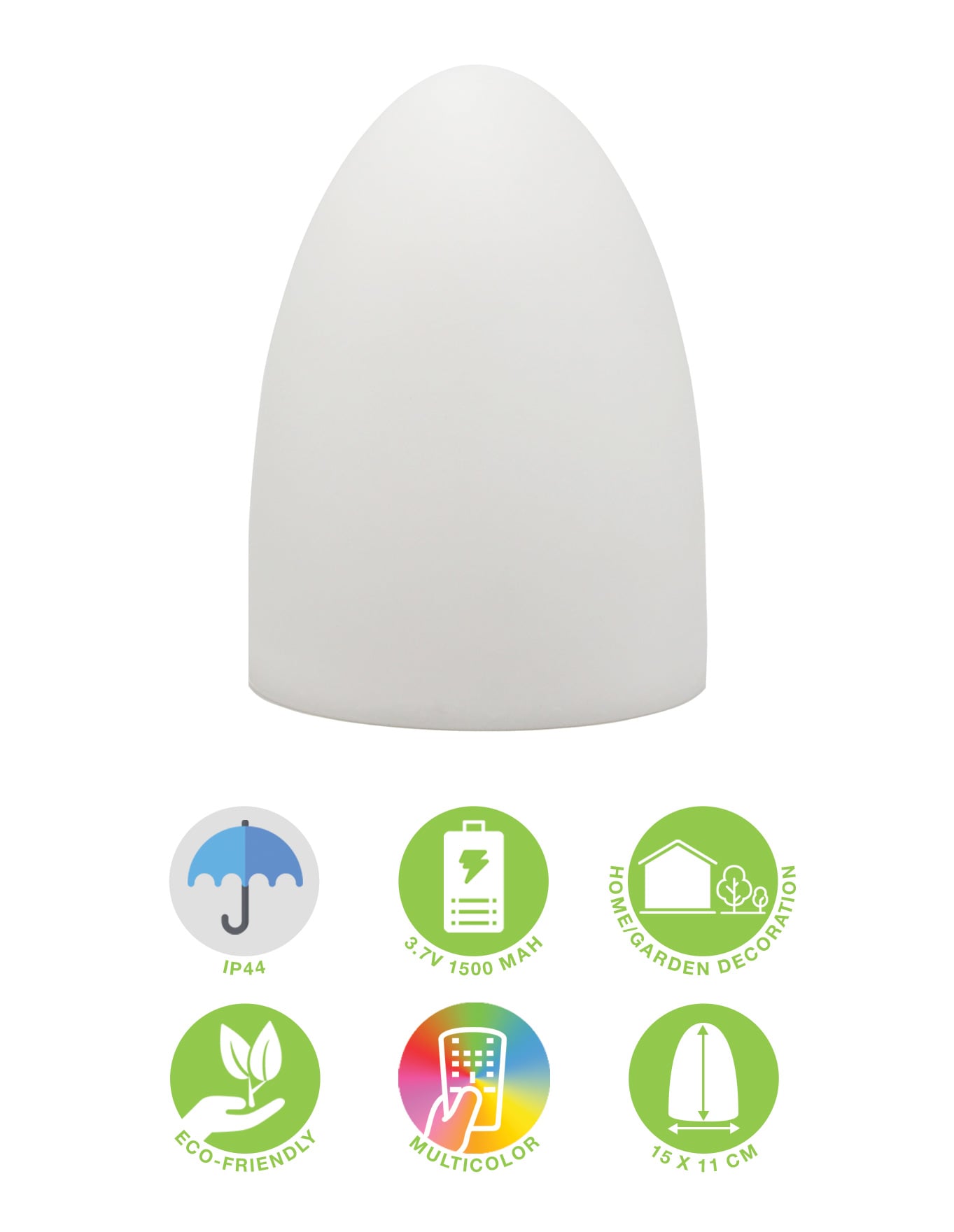 Lampada LED Multicolore di forma Ovale - Techly I-LED EGG