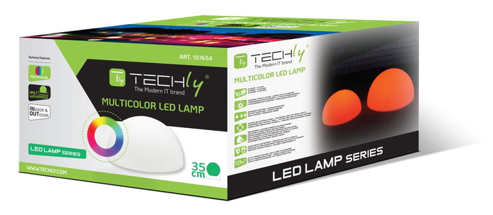 Lampada LED Multicolore a Mezza Sfera - Techly I-LED HALFB