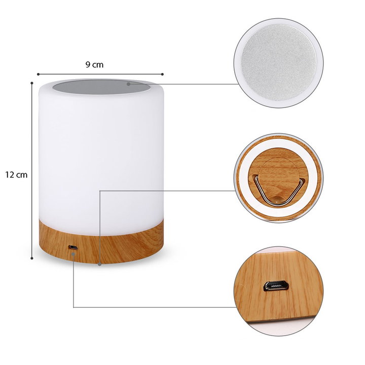 USB Smart Touch Lamp 5 Colors Intensity Adjustment - Techly I-LED TOUCH