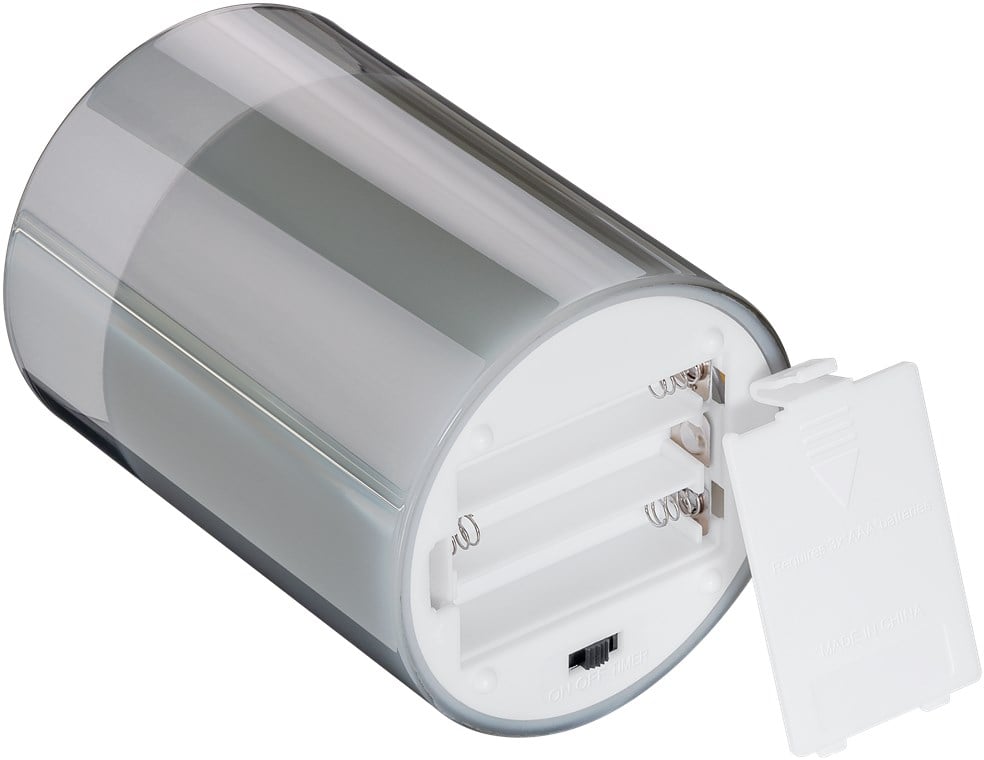 Set di 3 Candele a LED in Vera Cera in Vetro con Timer Grigio - Goobay I-LED-CANDLES3GR