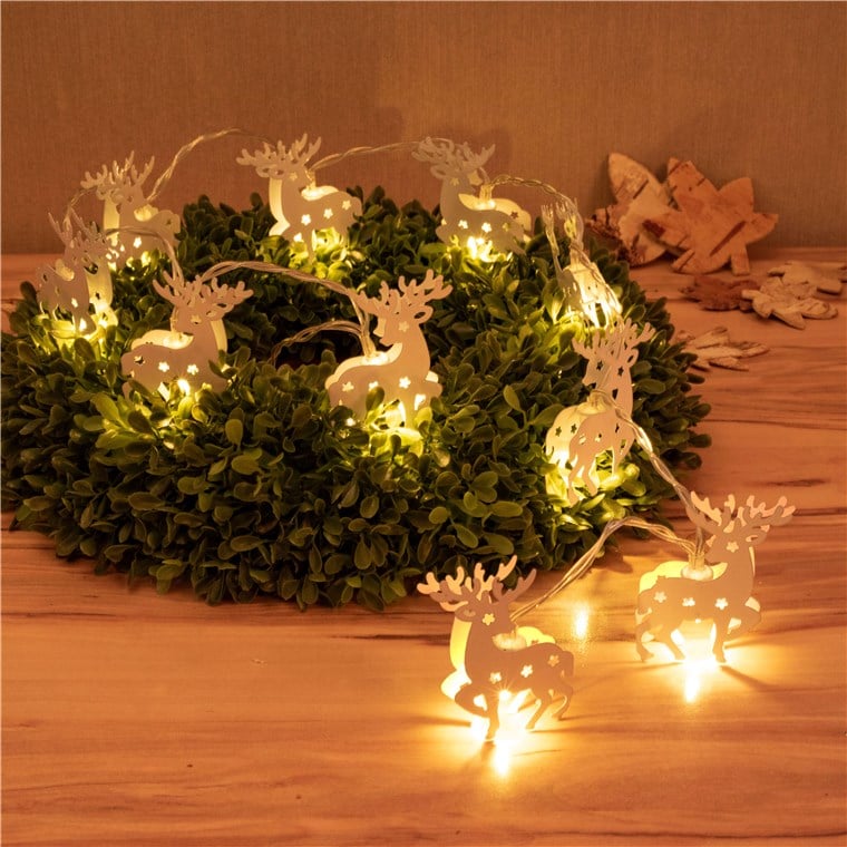 Stringa 10 LED Renna IP20 Bianco Caldo a Batteria con Timer - Goobay I-LED-CHAIN-REINDEER