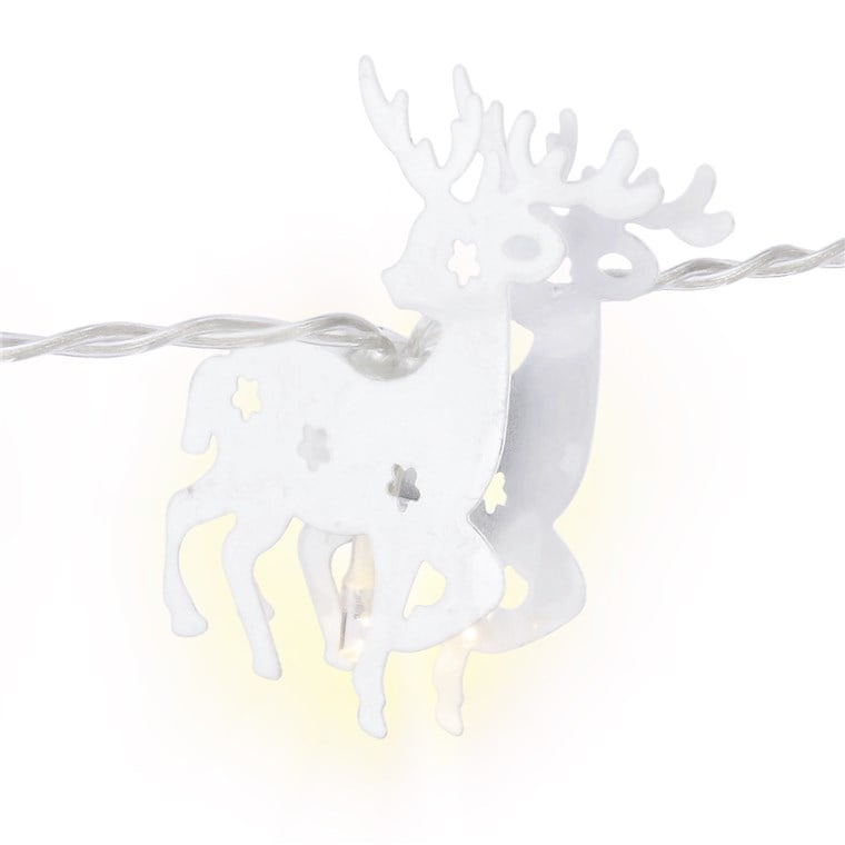 Stringa 10 LED Renna IP20 Bianco Caldo a Batteria con Timer - Goobay I-LED-CHAIN-REINDEER