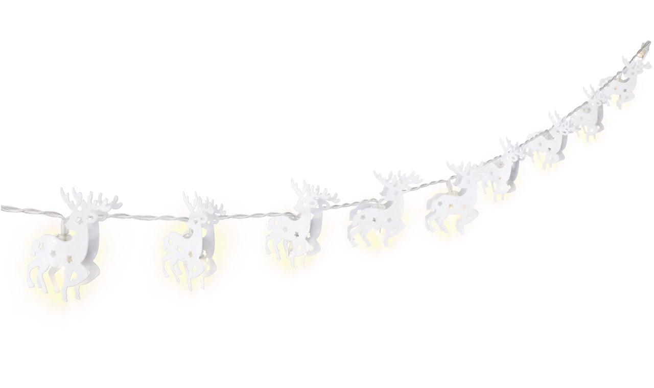 Stringa 10 LED Renna IP20 Bianco Caldo a Batteria con Timer - Goobay I-LED-CHAIN-REINDEER