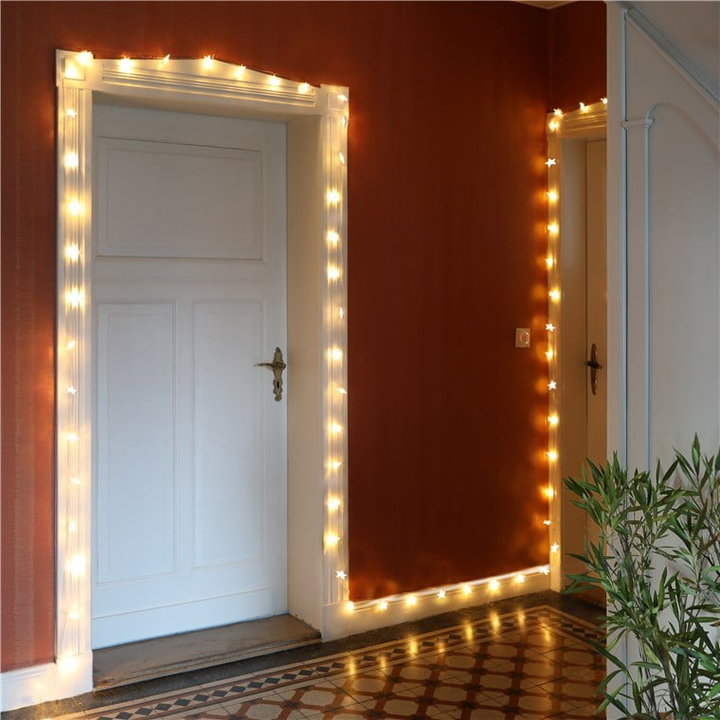 80 Luci LED a Stella IP44 Bianco Caldo a Batteria con Timer - Goobay I-LED-CHAIN-STAR