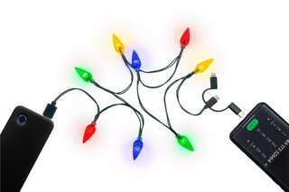 USB charging cable for smartphone with 8 colored LEDs - Goobay I-LED-CHAIN-USB