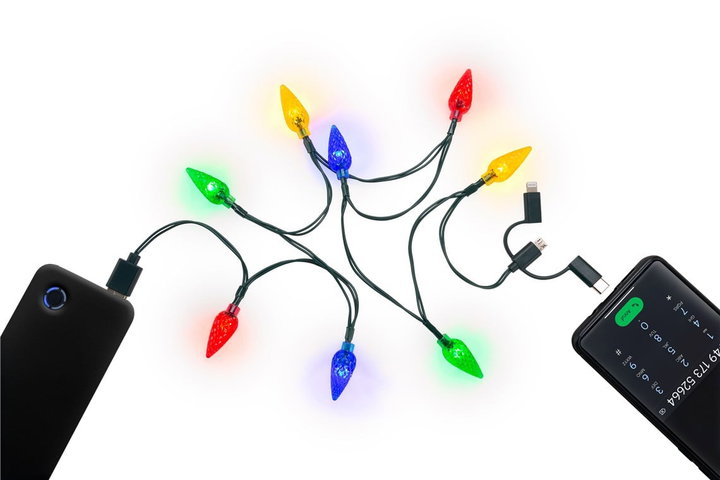 Cavo di ricarica USB per smartphone con 8 LED colorati - Goobay I-LED-CHAIN-USB