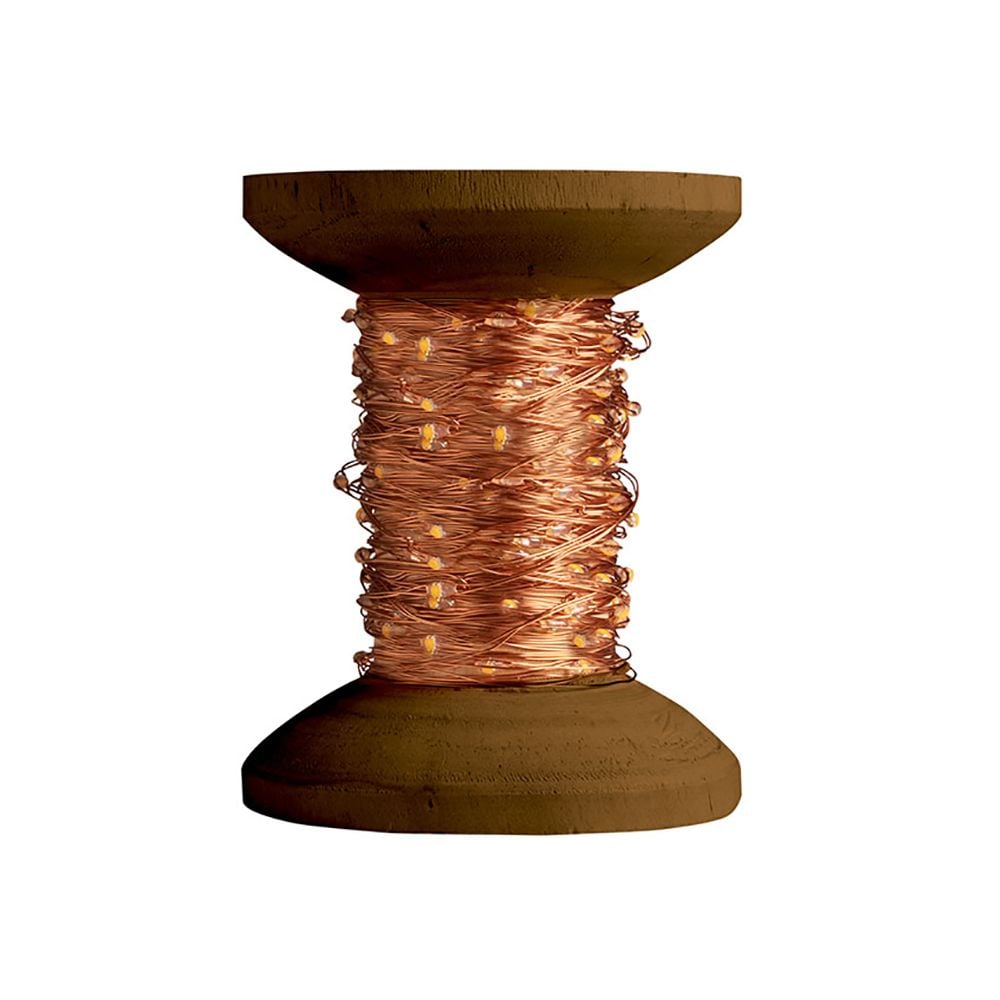 Bobina con Filo di Rame 100 Luci LED IP21 USB Interruttore On Off - Goobay I-LED-CHAIN100YARN