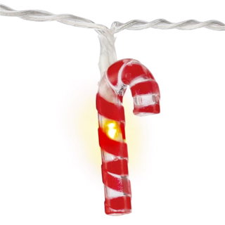 Stringa 10 LED lecca lecca natalizio IP20 bianco caldo a batteria con timer - Goobay I-LED-CHAIN10CANDY