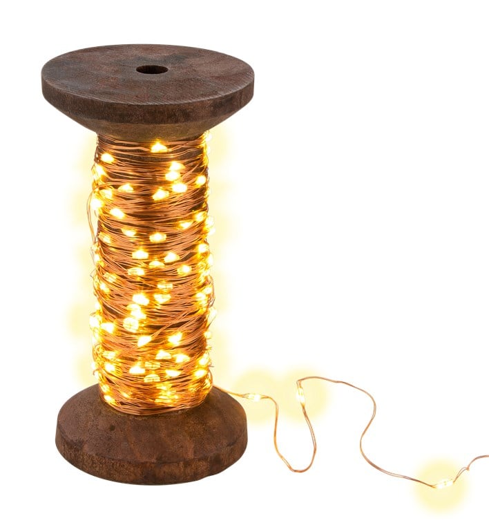Bobina con Filo di Rame 150 Luci LED IP22 USB Interruttore On Off - Goobay I-LED-CHAIN150YARN
