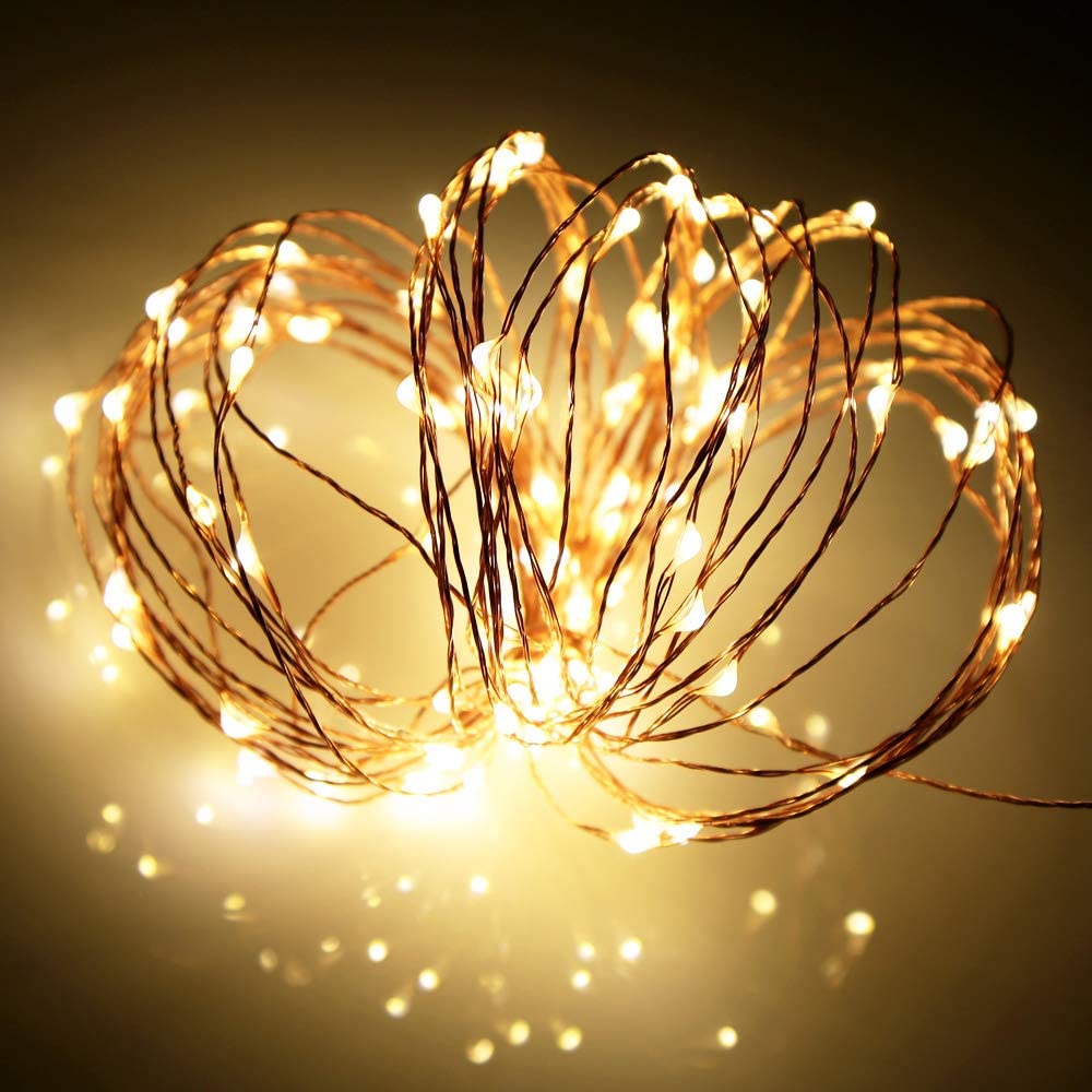 Bobina con Filo di Rame 150 Luci LED IP22 USB Interruttore On Off - Goobay I-LED-CHAIN150YARN