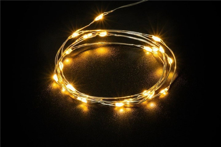 Luci Natalizie da Interno 20 LED a Filo Argentato con Timer A++ - Goobay I-LED-CHAIN20T