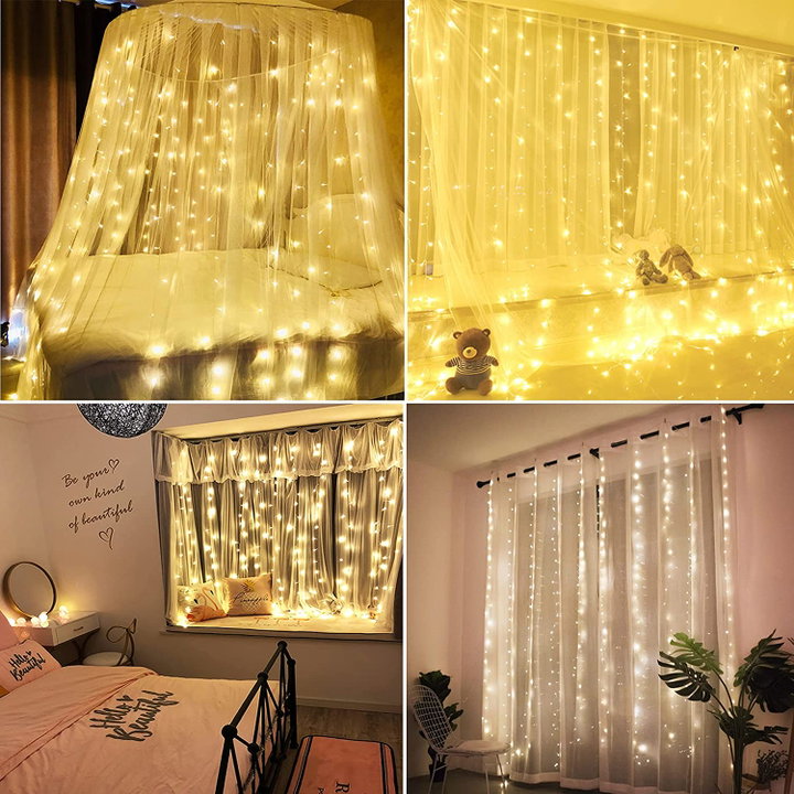 Tenda Natalizia Luminosa 300 LED Bianco Caldo con Telecomando - Goobay I-LED-CHAIN300AC