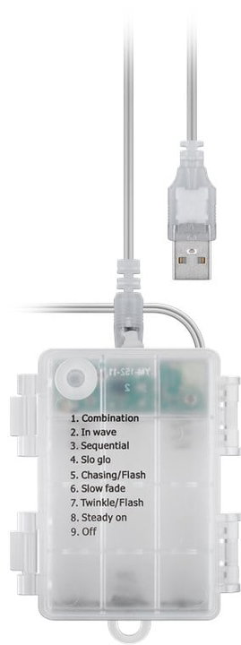 Tenda Natalizia Luminosa 300 LED Alimentazione USB con Telecomando - Goobay I-LED-CHAIN300USB