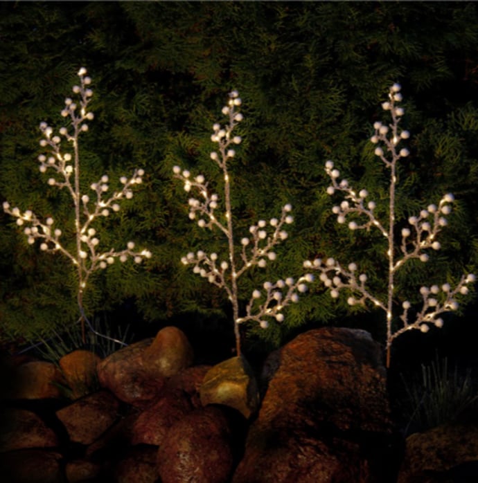 Set of 3 Bright trees with 75 LED White Hot IP 44 - Goobay I-LED-CHAIN 753 TREE