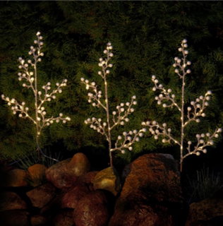 Set of 3 Light Trees with 75 Warm White LEDs IP44 - Goobay I-LED-CHAIN753TREE