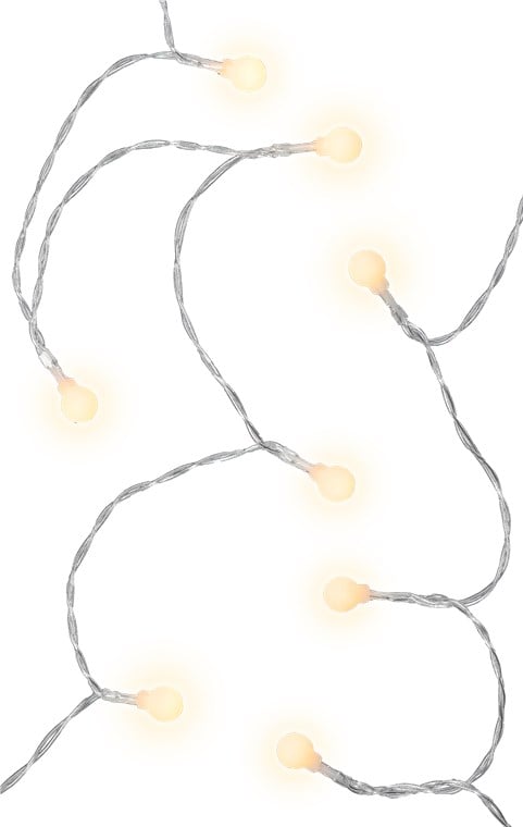 Stringa 80 LED Globo IP44 Bianco Caldo a Batteria con Timer - Goobay I-LED-CHAIN80GLOBES
