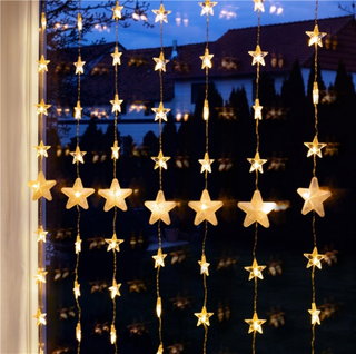 Christmas Star Curtain Light 80 Warm White LED with Remote Control - Goobay I-LED-CHAIN80STAR