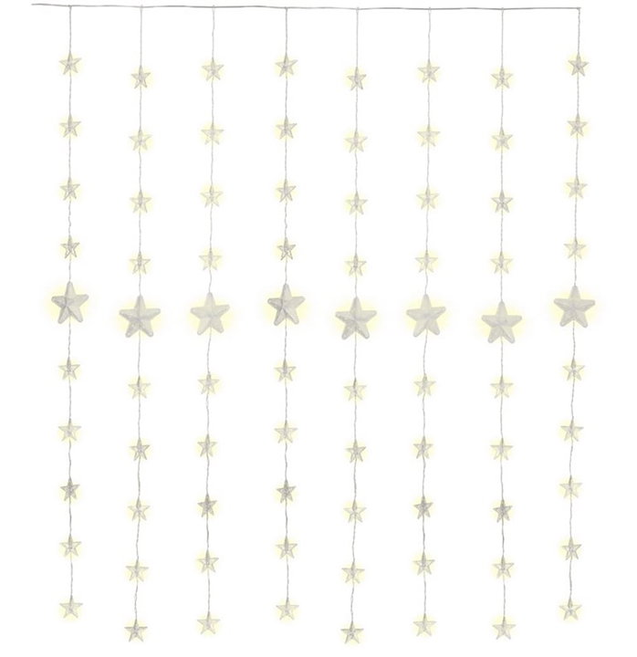 Tenda Luminosa Stelle Natalizie 80 LED Bianco Caldo con Telecomando - Goobay I-LED-CHAIN80STAR