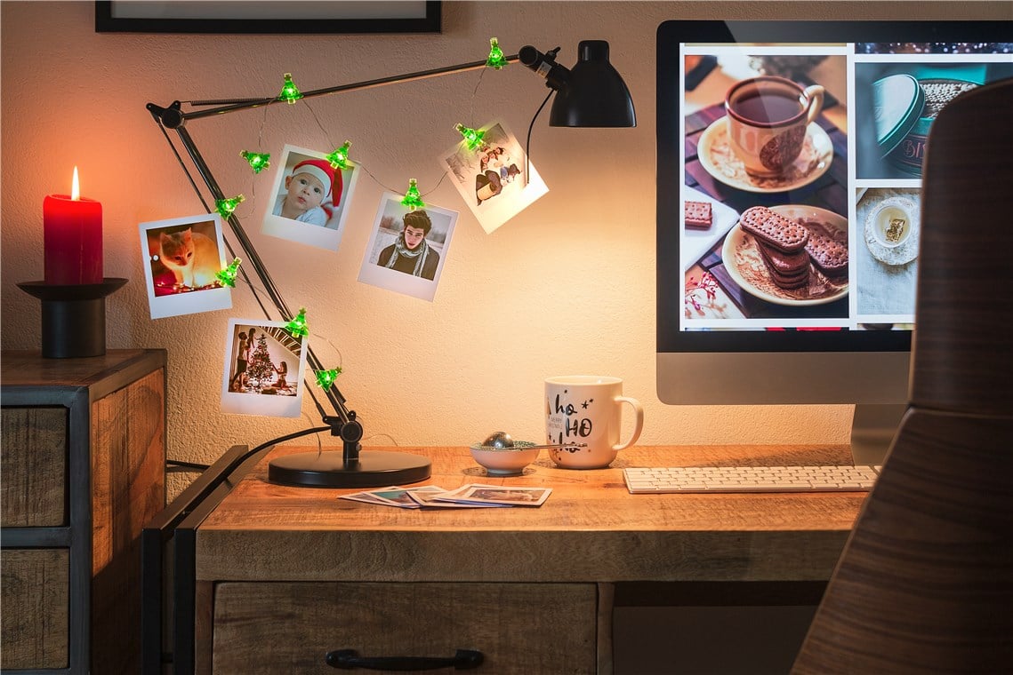 Stringa 10 LED con Clip Albero Natale per Appendere Foto IP20 con Timer - Goobay I-LED-CL-TREE