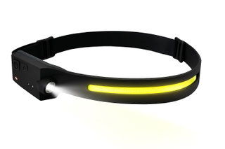Headlamp with Flashlight and LED Strip with Sensor and USB-C Charging - Techly I-LED-HEAD102