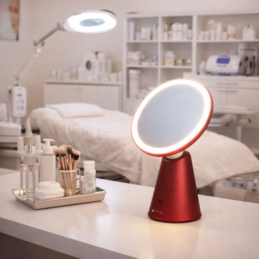 Specchio Retroilluminato 60 LED Dimmerabile Batteria Ricaricabile Alimentazione USB-C™ - Techly I-LED-MIRROR