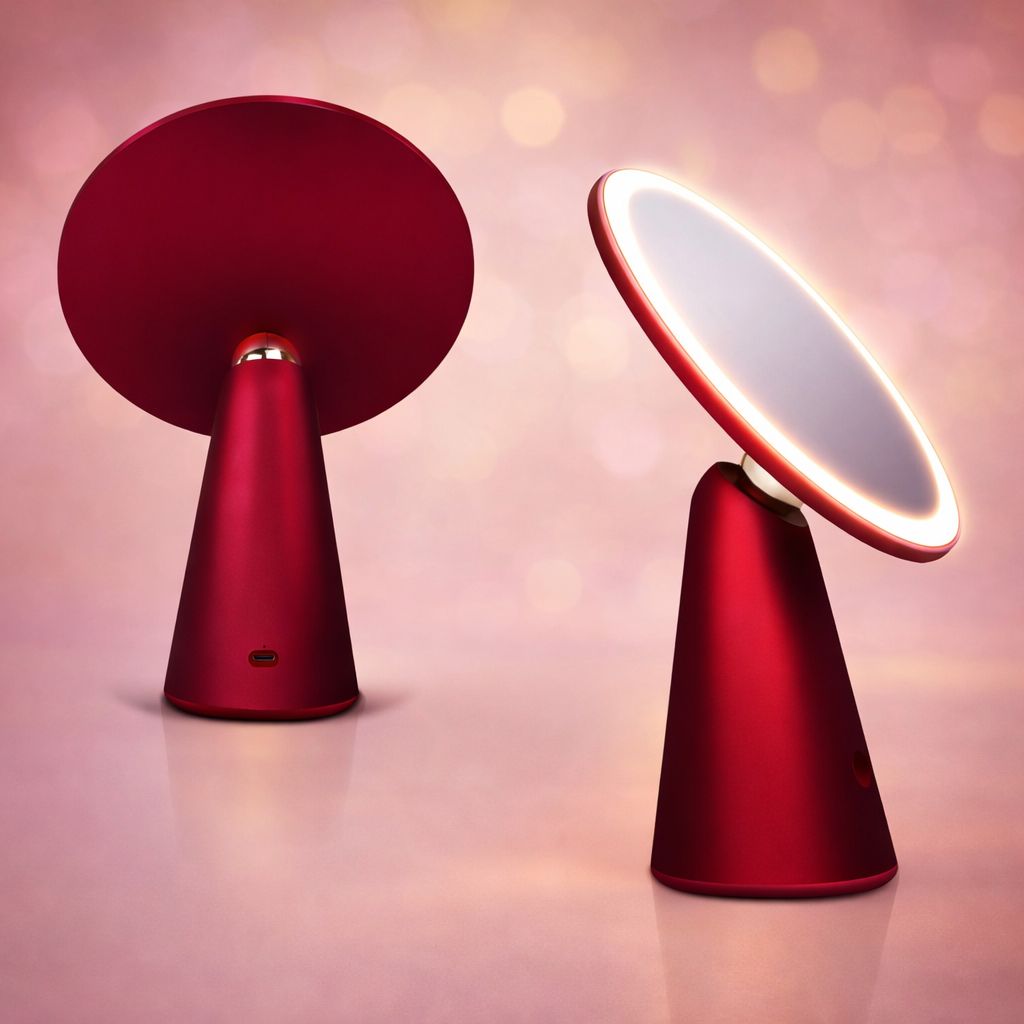 Specchio Retroilluminato 60 LED Dimmerabile Batteria Ricaricabile Alimentazione USB-C™ - Techly I-LED-MIRROR