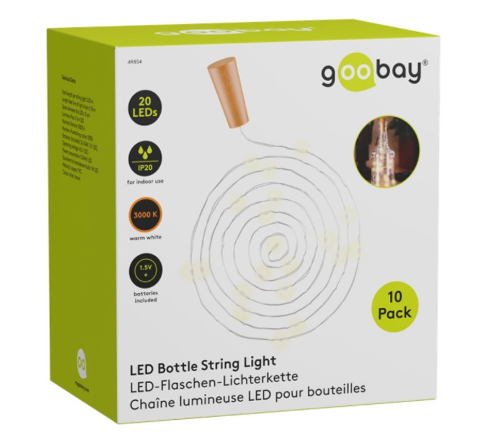 10 Strip 20 LED Hot White for Bottles - Goobay I-LED-STRIPS-BOTTLE-K