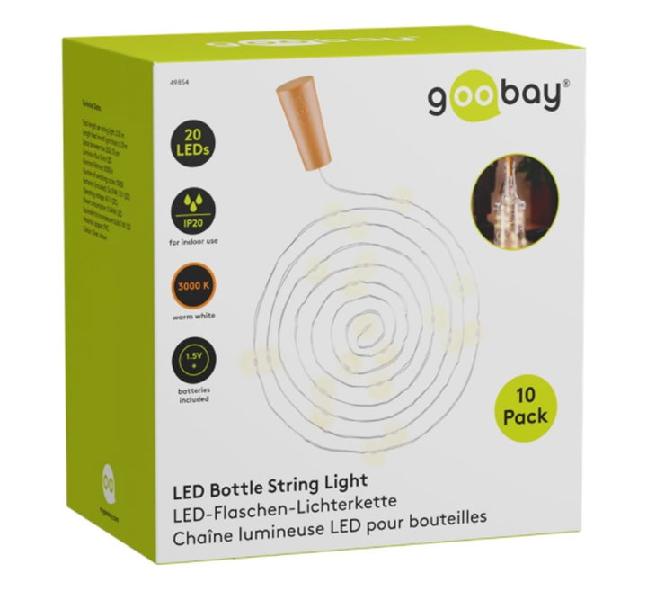 10 LED strip 20 warm white LED for bottles - Goobay I-LED-STRIP-BOTTLE-K