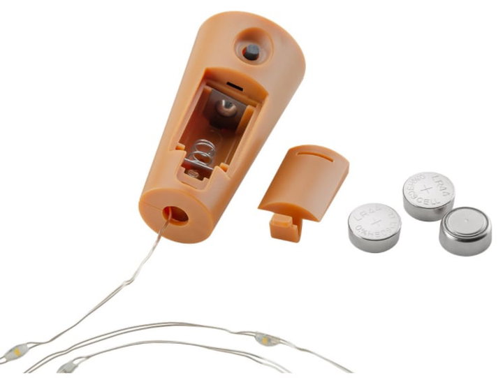 Strip LED 10 LED bianco caldo per bottiglia con timer - Goobay I-LED-STRIP-BOTTLE