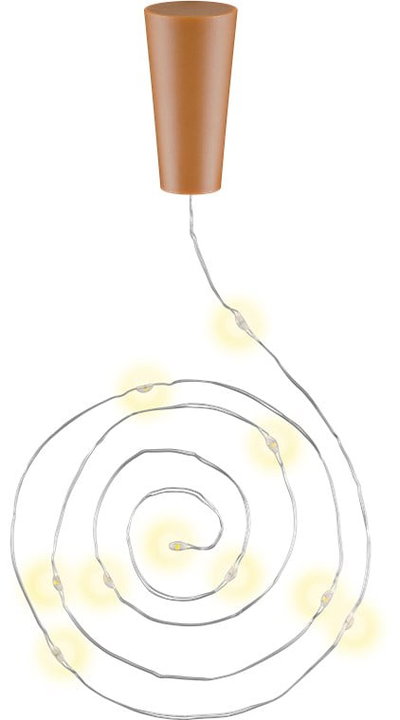 Confezione 3pz Catena Luminosa per Bottiglie 10 LED con Timer - Goobay I-LED-STRIP-BOTTLE3