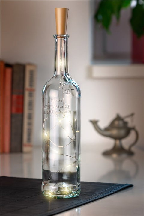 Confezione 3pz Catena Luminosa per Bottiglie 10 LED con Timer - Goobay I-LED-STRIP-BOTTLE3