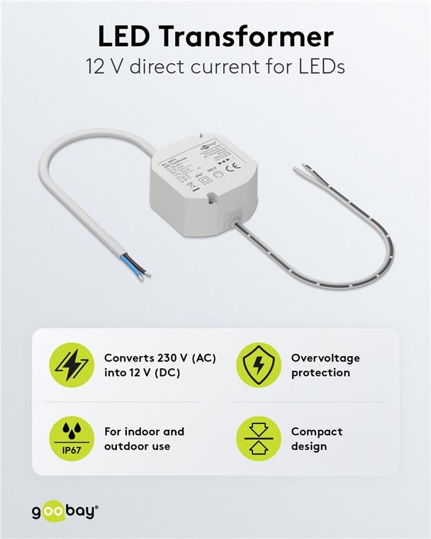 Trasformatore Elettronico LED 12V 12W - Goobay I-LED-TR12V12W
