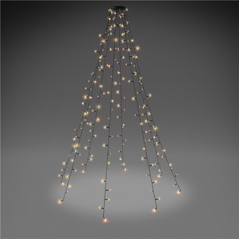 200 Light Chain LED lights IP 44 Hot White for Tree with Ring - Goobay I-LED-TREE 200