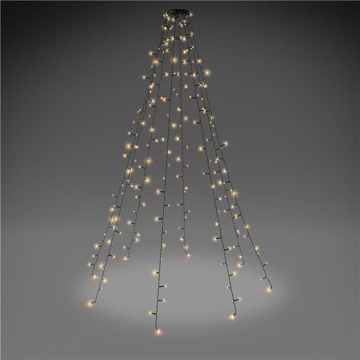Catena luminosa 200 LED IP44 bianco caldo per albero con anello - Goobay I-LED-TREE200