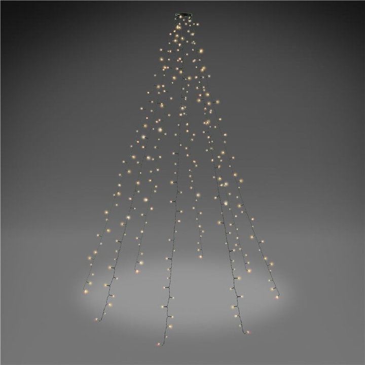 Catena Luminosa 280 Luci LED IP44 Bianco Caldo per Albero con Anello - Goobay I-LED-TREE280