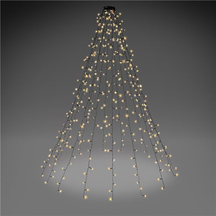 Catena luminosa 400 LED IP44 bianco caldo per albero con anello - Goobay I-LED-TREE400