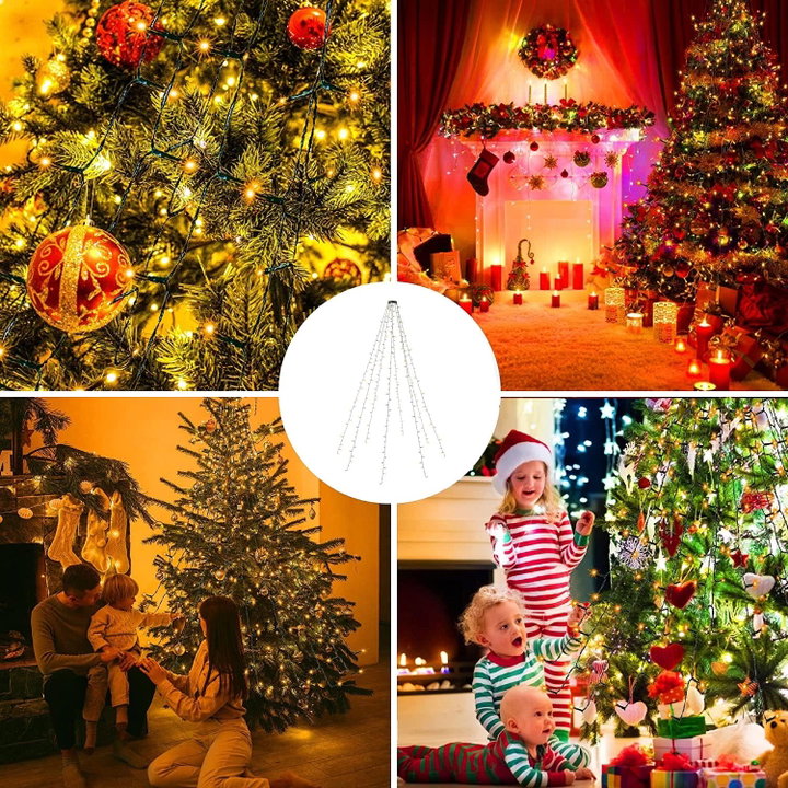 Catena luminosa 400 LED IP44 bianco caldo per albero con anello - Goobay I-LED-TREE400