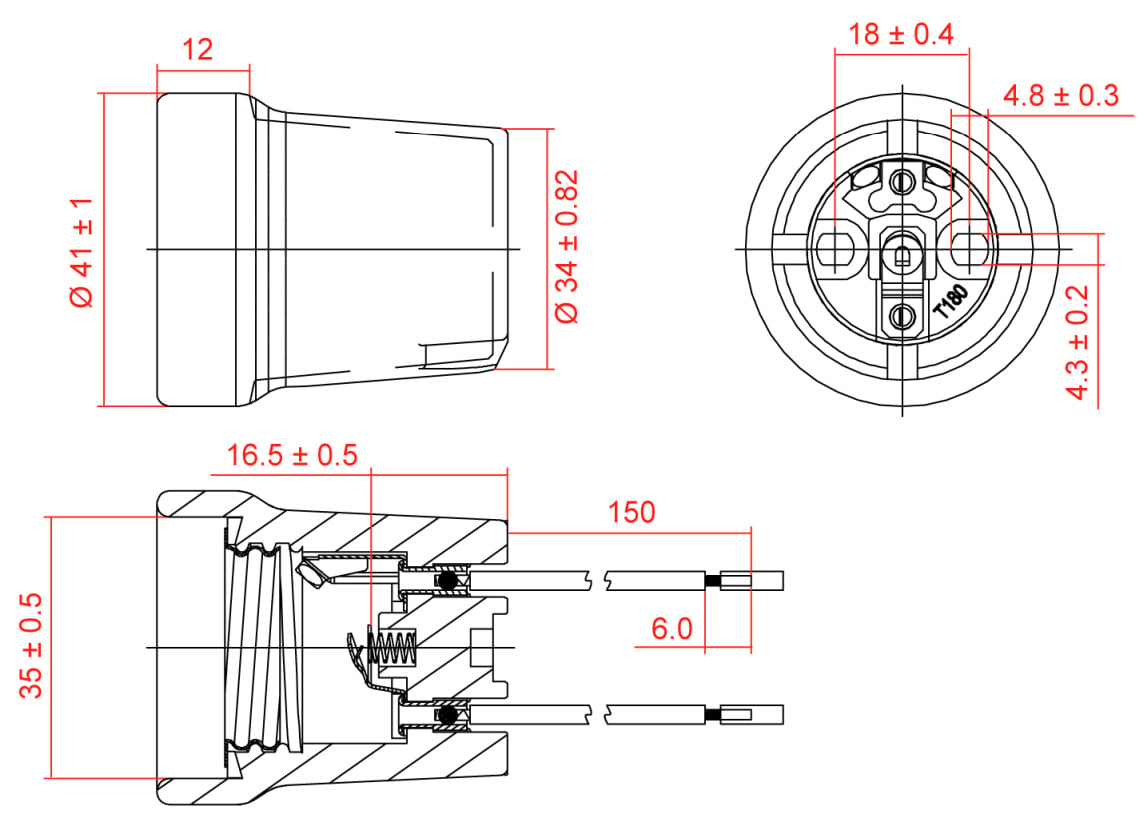 Portalampada E27 in Ceramica con Doppio Cavo - Goobay I-LIGHT-E27