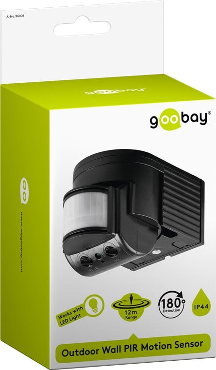 Sensore di Movimento a Infrarossi Nero - Goobay I-LIGHT-SNR4BK