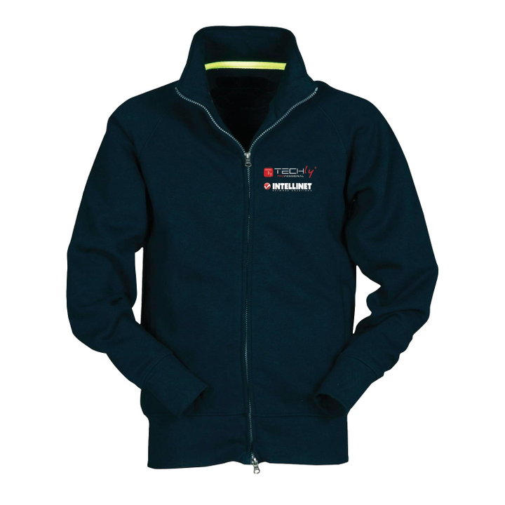 Black men's hoodie size M with Techly Professional and Intellinet logos - Techly I-NET-FELM