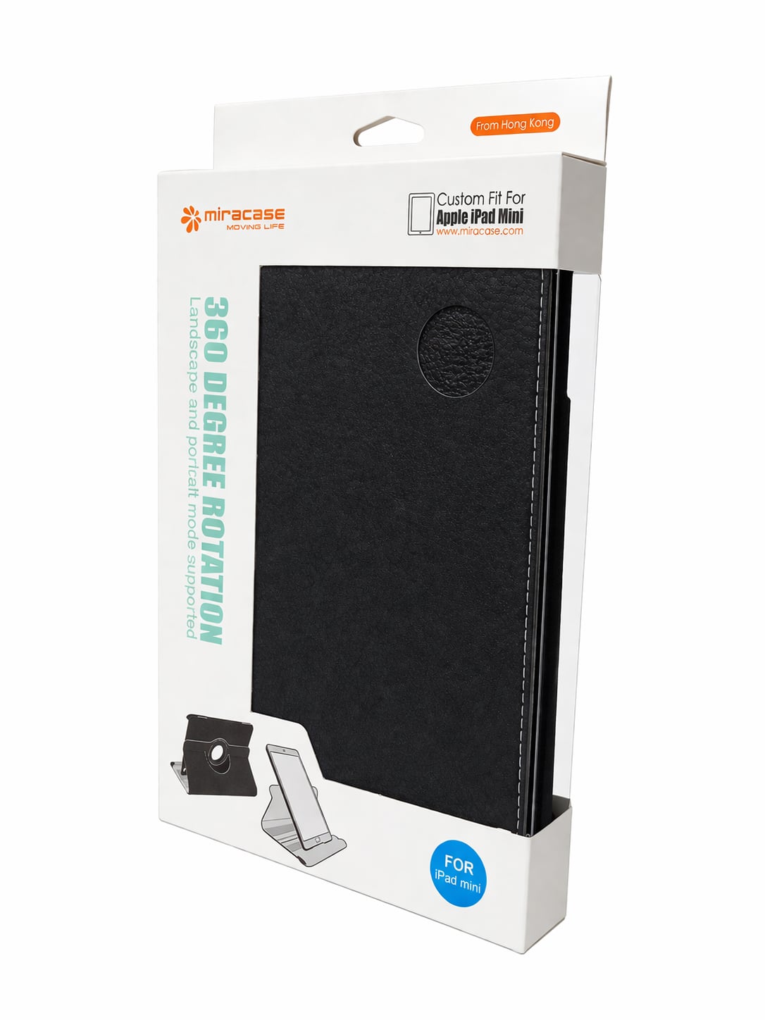 Custodia Stand Girevole iPad Mini Nera - Miracase I-PAD-MINIRT-BK