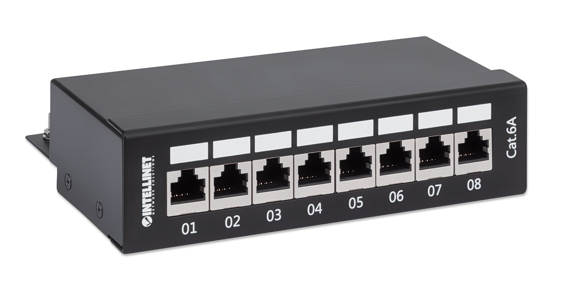 Pannello Patch 8 Posti Cat6A Schermato da Scrivania Nero - Intellinet I-PP 08-E-C6ABI