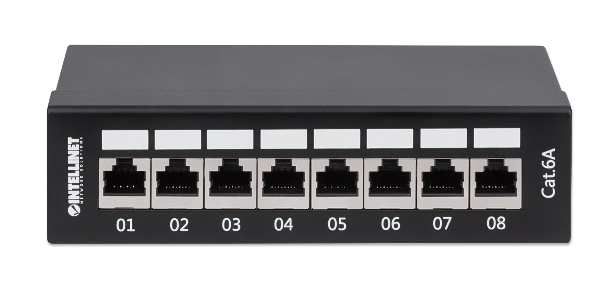 Pannello Patch 8 Posti Cat6A Schermato da Scrivania Nero - Intellinet I-PP 08-E-C6ABI