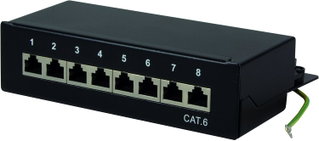 Pannello Patch 8 Porte Cat6 STP Nero - Logilink I-PP 08-E-C6B