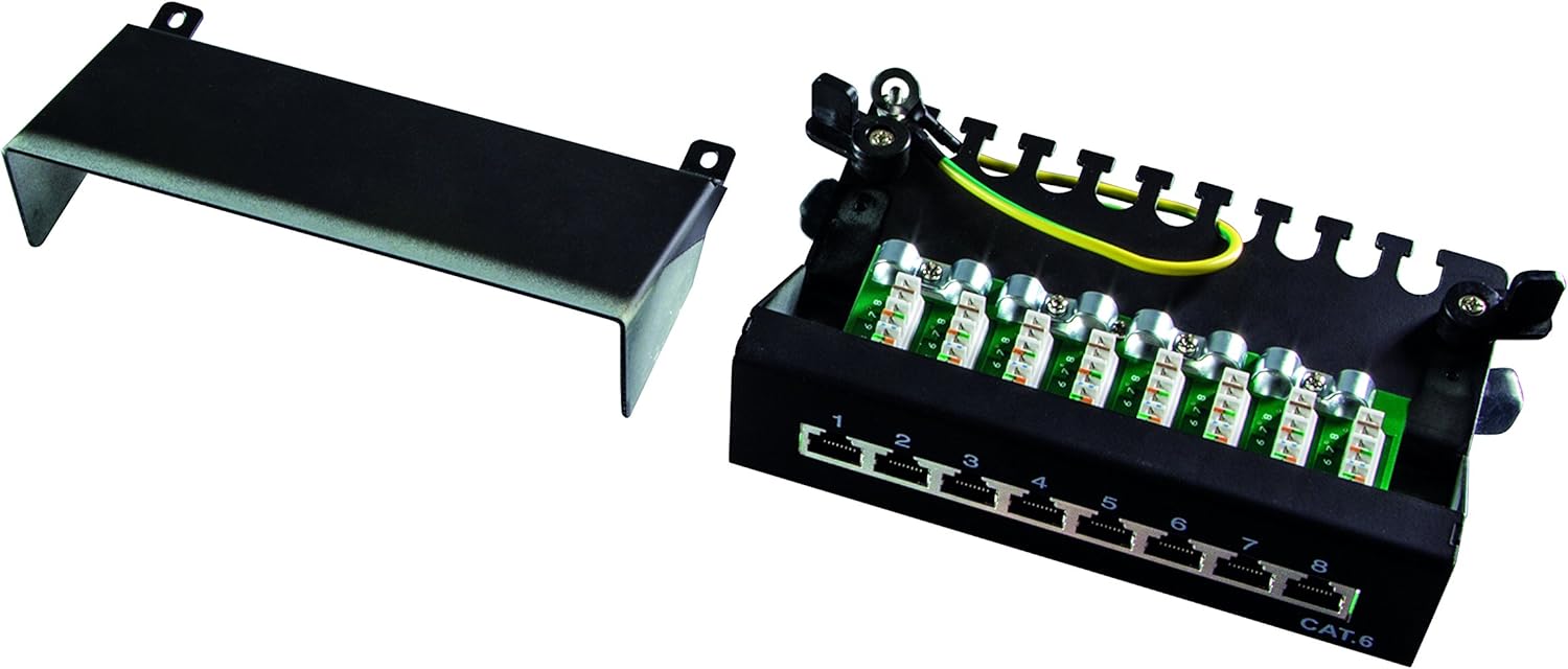 Pannello Patch 8 Porte Cat6 STP Nero - Logilink I-PP 08-E-C6B