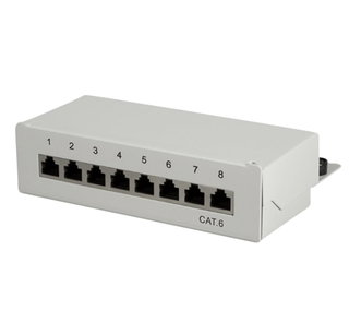 Patch Panel 8 Ports Cat6 STP Gray - Intellinet I-PP 08-E-C6S