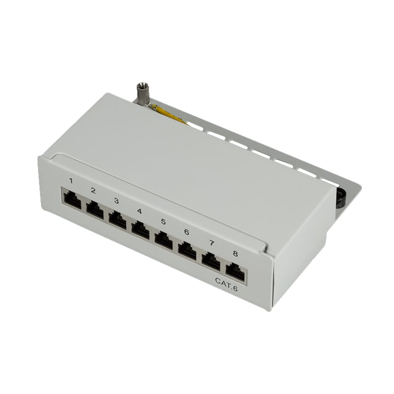 Pannello Patch 8 Porte Cat6 STP Grigio - Intellinet I-PP 08-E-C6S