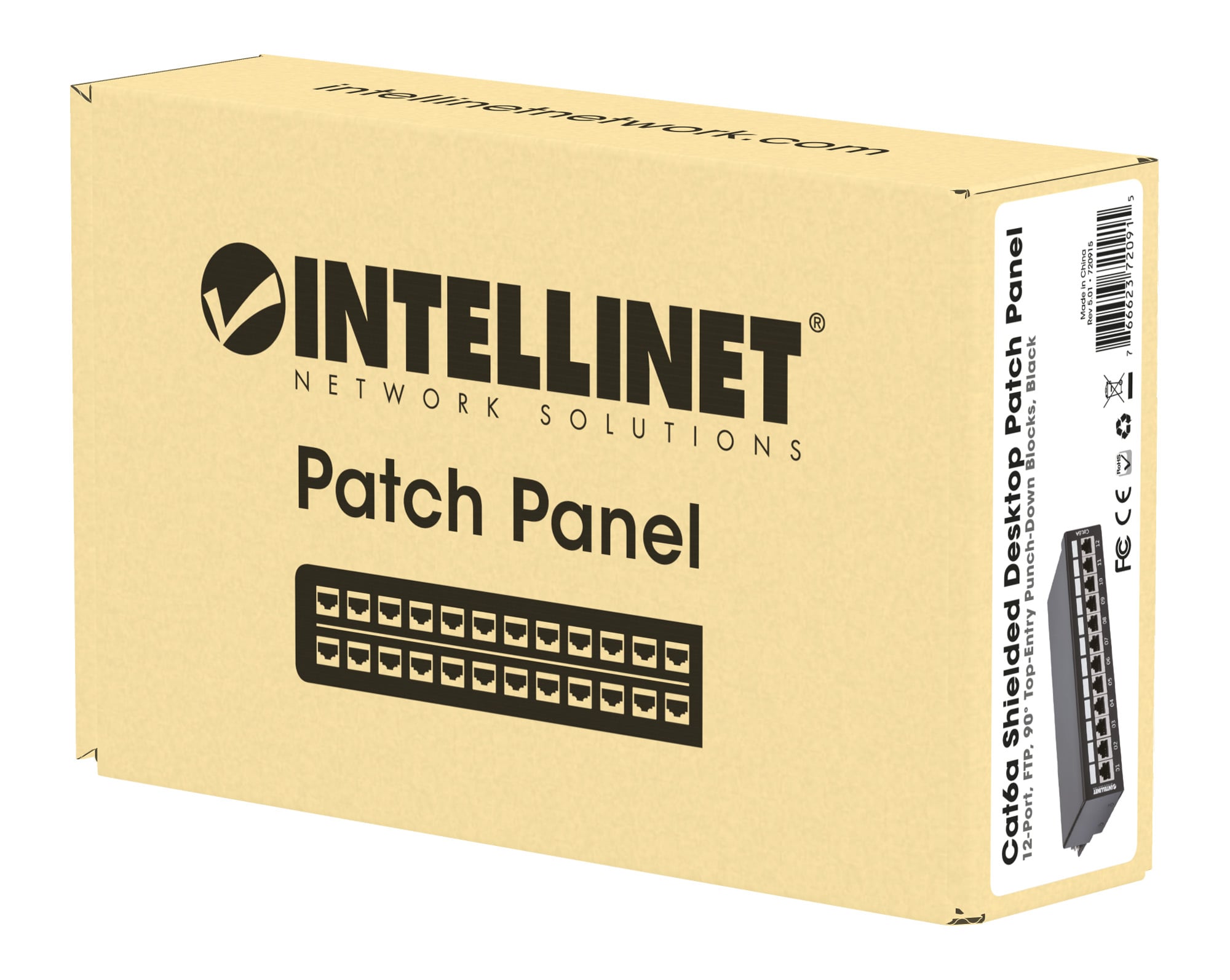 Pannello Patch 12 Posti Cat6a Schermato da Scrivania Nero - Intellinet I-PP 12-C6ABI
