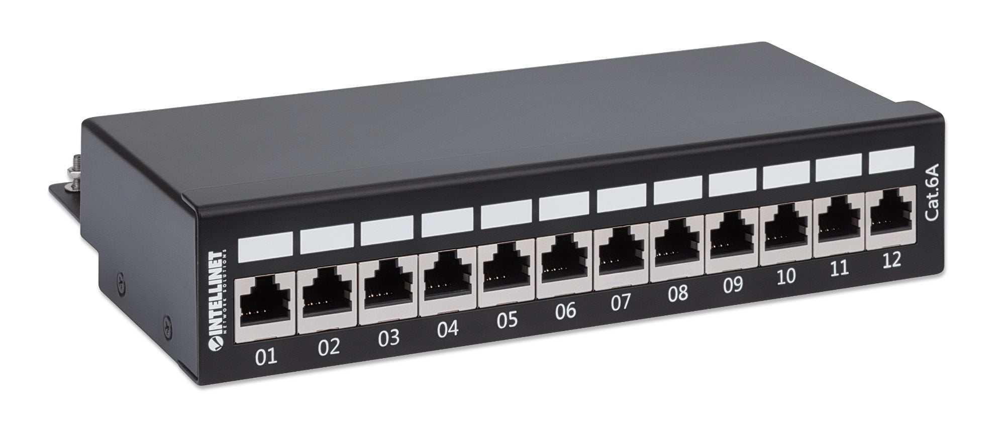 Pannello Patch 12 Posti Cat6a Schermato da Scrivania Nero - Intellinet I-PP 12-C6ABI