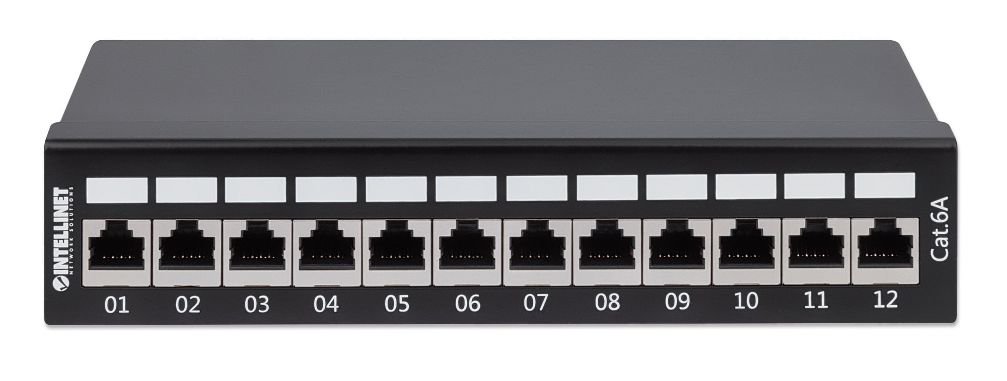 Pannello Patch 12 Posti Cat6a Schermato da Scrivania Nero - Intellinet I-PP 12-C6ABI